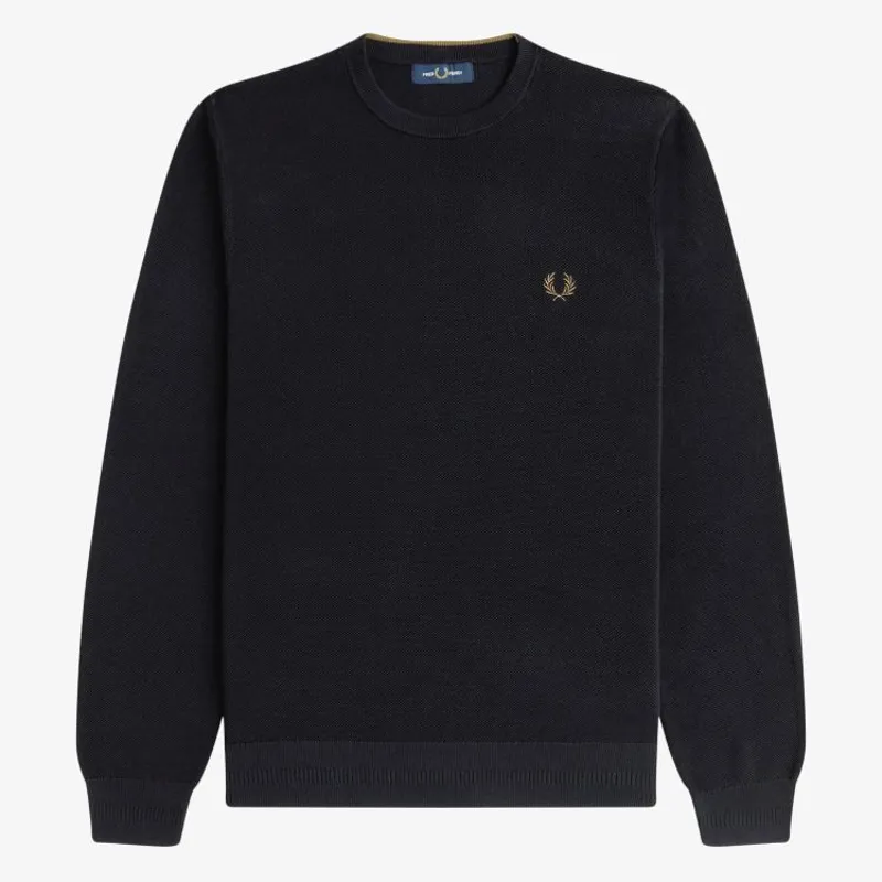Fred Perry Pique Stitch Jumper - Black