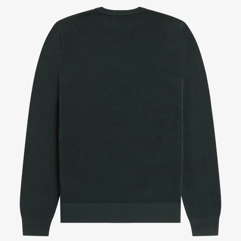 Fred Perry Pique Stitch Jumper - Night Green-1