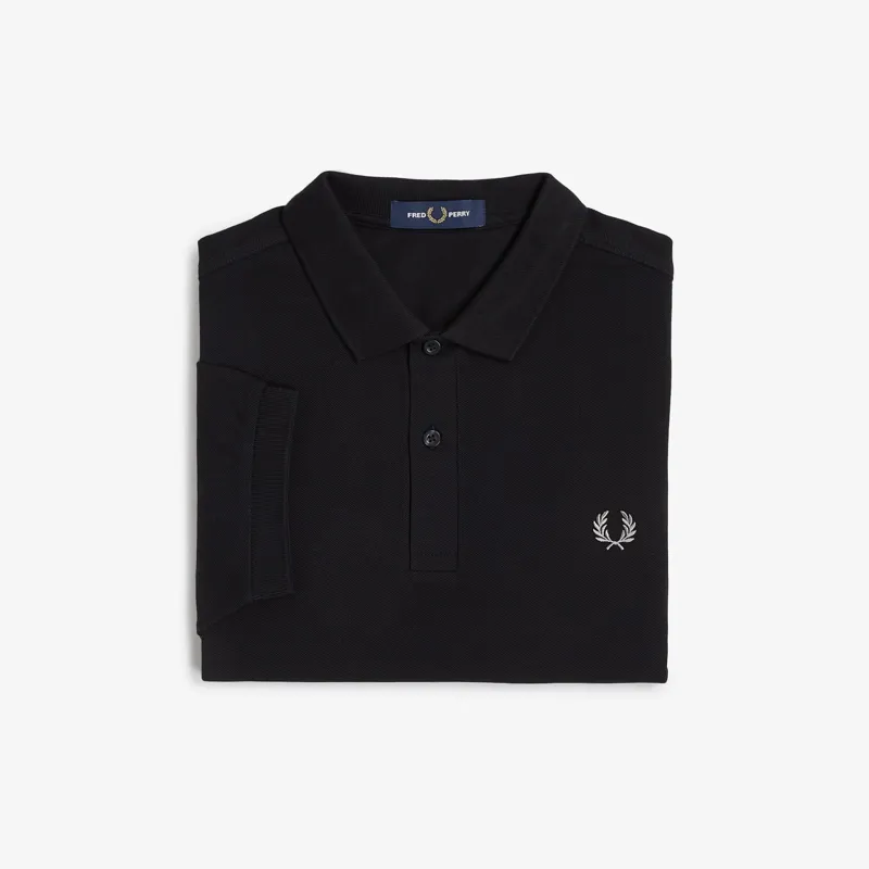 Fred Perry Plain Polo Shirt M6000 - Black/Chrome-2