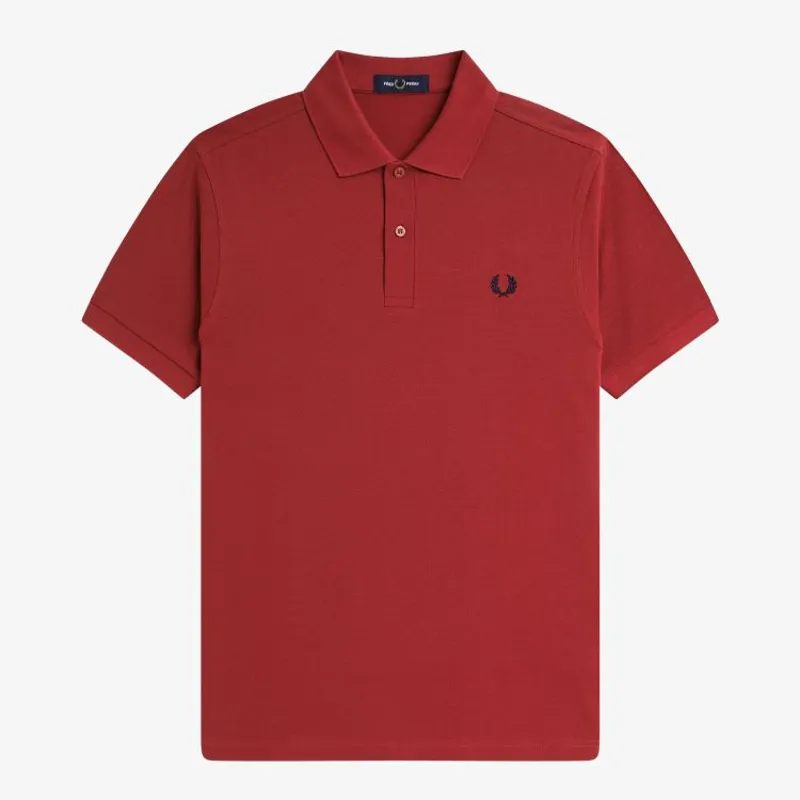 Fred Perry Plain Polo Shirt M6000 - Burnt Red/Navy