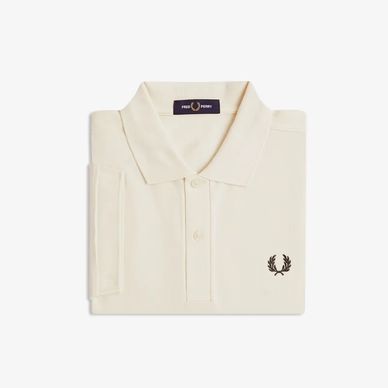 Fred Perry Plain Polo Shirt M6000 - Ecru/Grassroots-2
