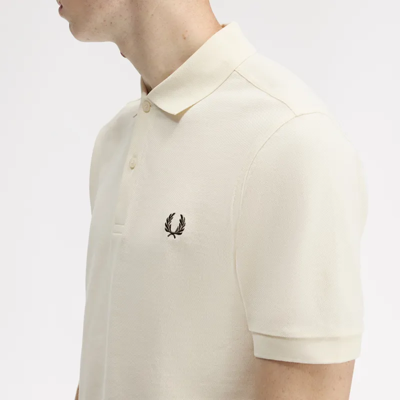 Fred Perry Plain Polo Shirt M6000 - Ecru/Grassroots-3