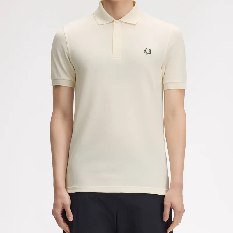 Fred Perry Plain Polo Shirt M6000 - Ecru/Night Green-3