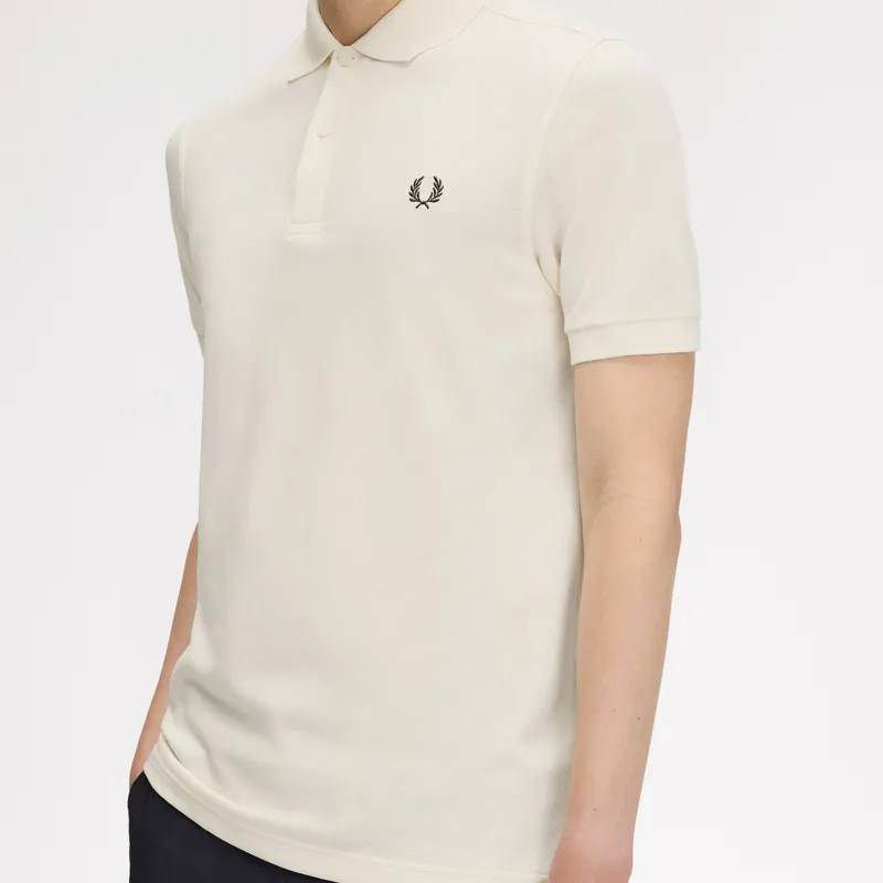 Fred Perry Plain Polo Shirt M6000 - Ecru/Night Green-4