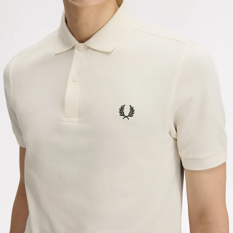Fred Perry Plain Polo Shirt M6000 - Ecru/Night Green-5
