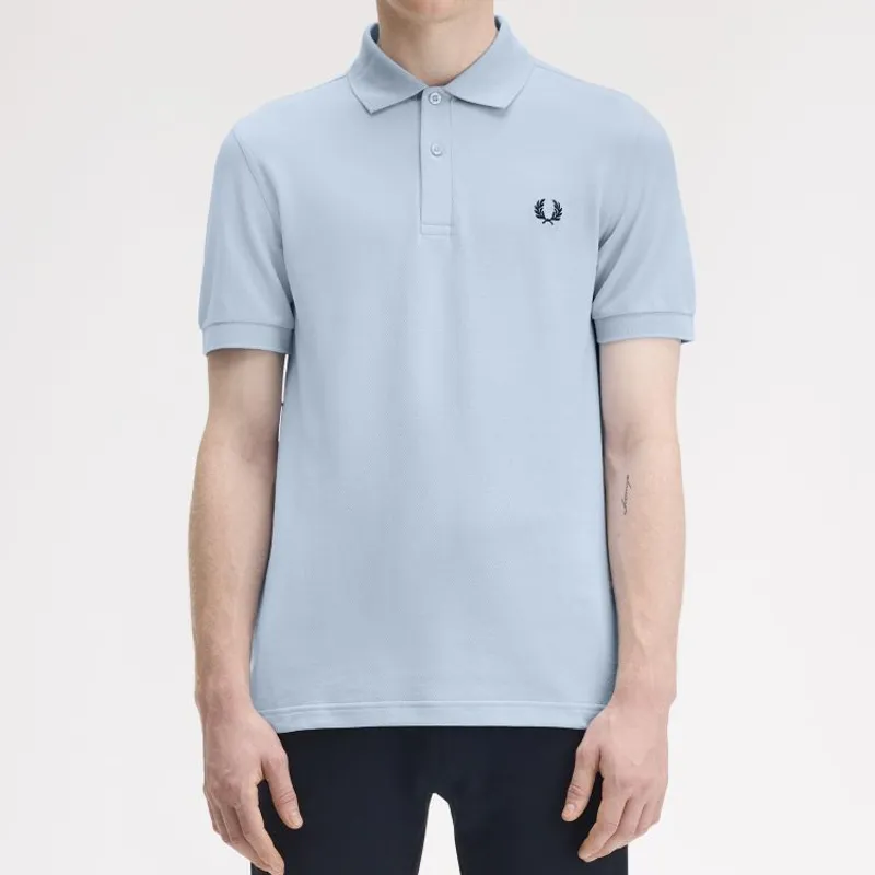 Fred Perry Plain Polo Shirt M6000 - Light Smoke/Navy-3