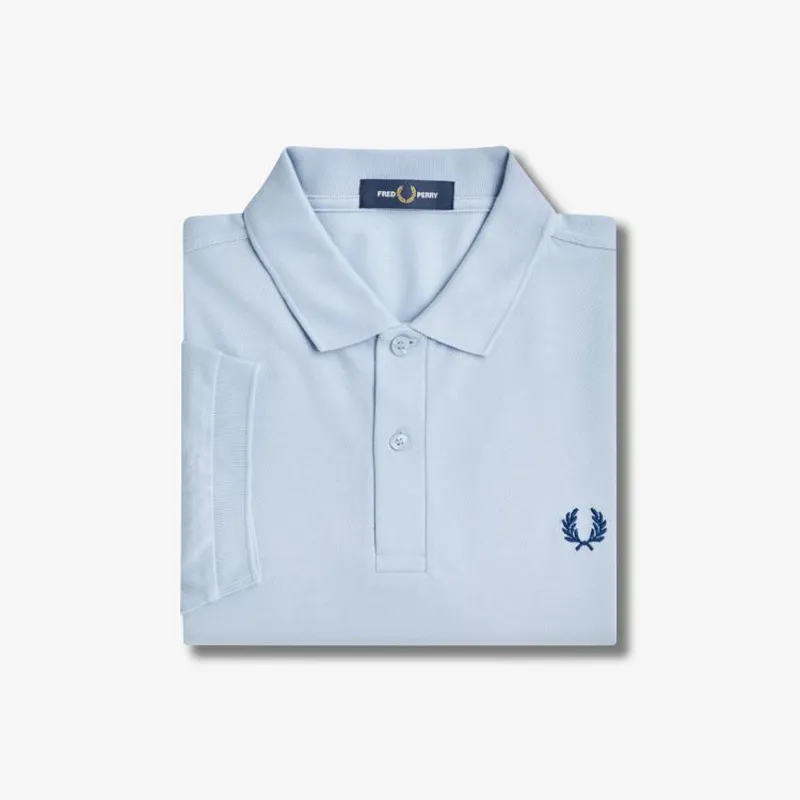Fred Perry Plain Polo Shirt M6000 - Light Smoke/Shaded Cobalt-2