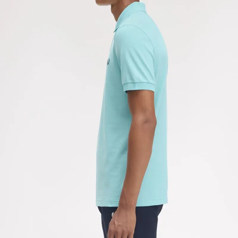 Fred Perry Plain Polo Shirt M6000 - Mint Blue/French Navy-4