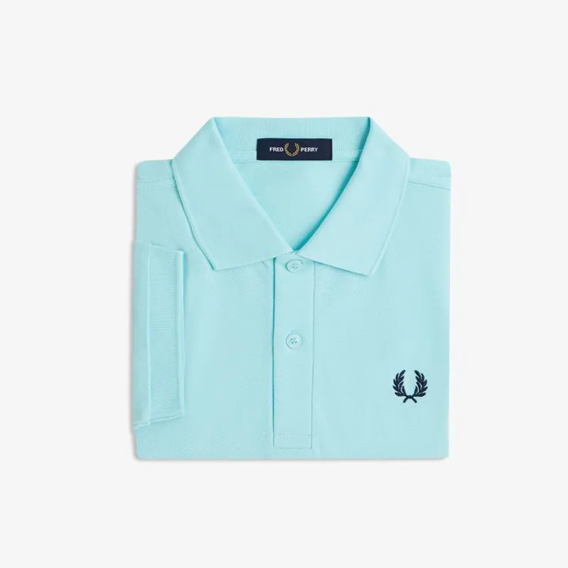 Fred Perry Plain Polo Shirt M6000 - Mint Blue/French Navy-2