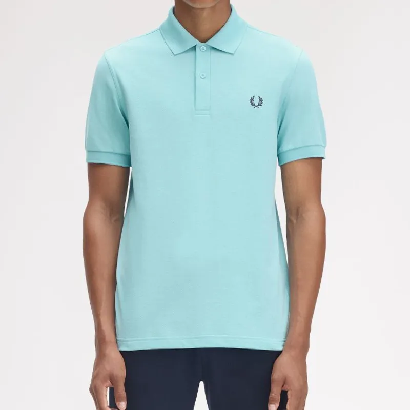 Fred Perry Plain Polo Shirt M6000 - Mint Blue/French Navy-3