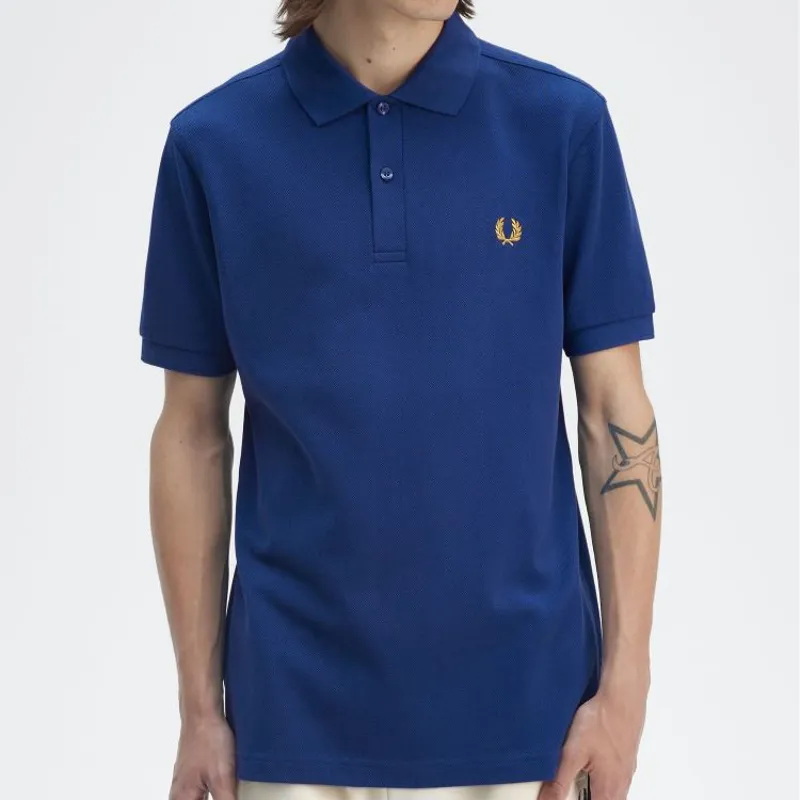 Fred Perry Plain Polo Shirt M6000 - Shaded Cobalt/Honeycomb-2
