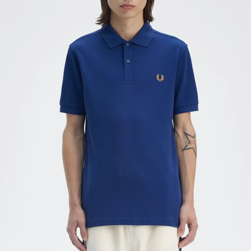 Fred Perry Plain Polo Shirt M6000 - Shaded Cobalt/Honeycomb-3