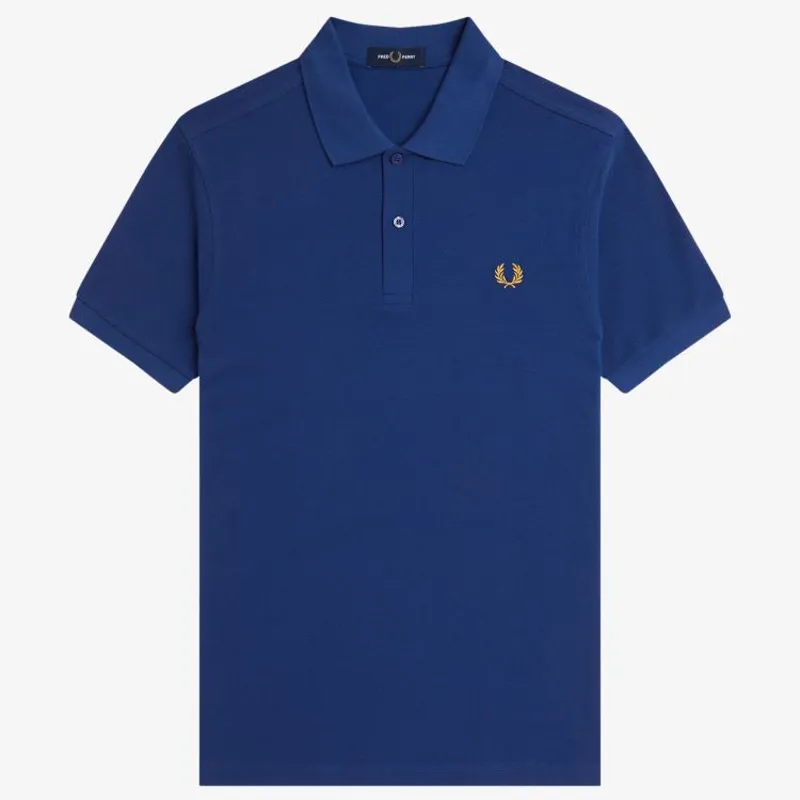 Fred Perry Plain Polo Shirt M6000 - Shaded Cobalt/Honeycomb