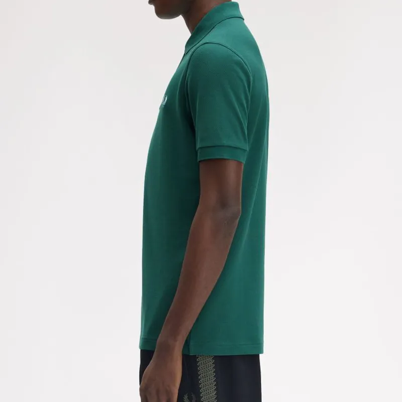 Fred Perry Plain Polo Shirt M6000 - Sport Green/Track Blue-7