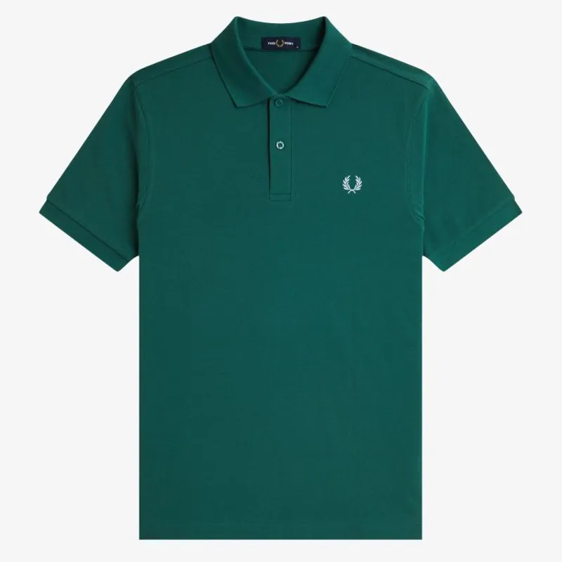 Fred Perry Plain Polo Shirt M6000 - Sport Green/Track Blue