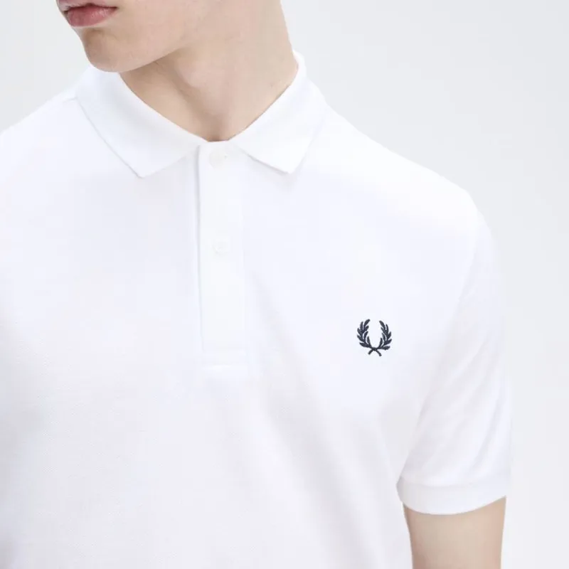 Fred Perry Plain Polo Shirt M6000 - White-4