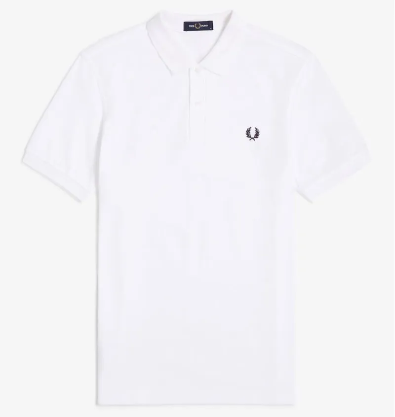 Fred Perry Plain Polo Shirt M6000 - White