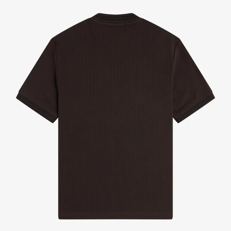 Fred Perry Ribbed Jersey T-Shirt - Rich Brown-1