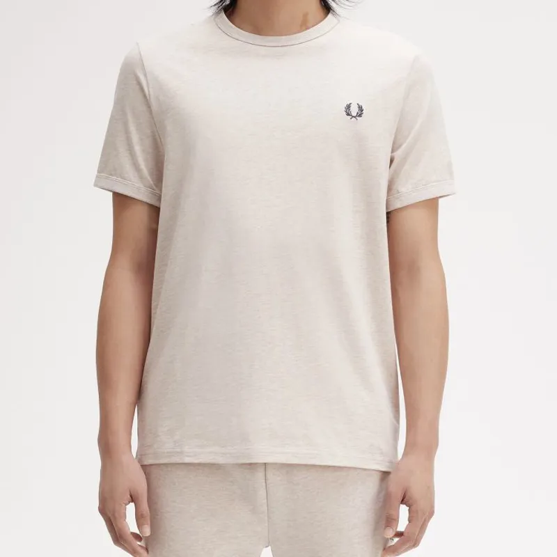 Fred Perry Ringer T-Shirt - Porridge Marl-2
