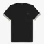 Fred Perry Striped Cuff T-Shirt - Black