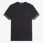 Fred Perry Striped Cuff T-Shirt - Black