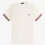 Fred Perry Striped Cuff T-Shirt - Light Ecru