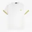Fred Perry Striped Cuff T-Shirt - Snow White