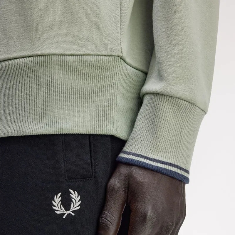 Fred Perry Sweatshirt - Bayleaf/Dark Airforce/Tennis Blue-3