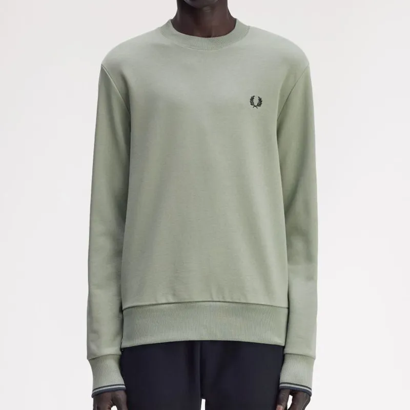 Fred Perry Sweatshirt - Bayleaf/Dark Airforce/Tennis Blue-4