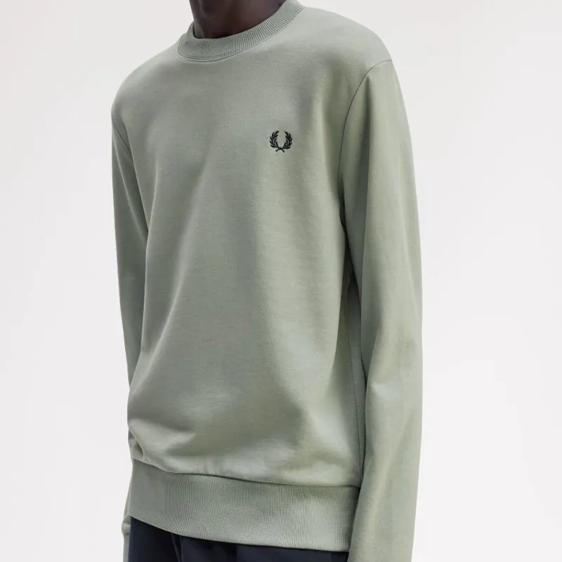 Fred Perry Sweatshirt - Bayleaf/Dark Airforce/Tennis Blue-6