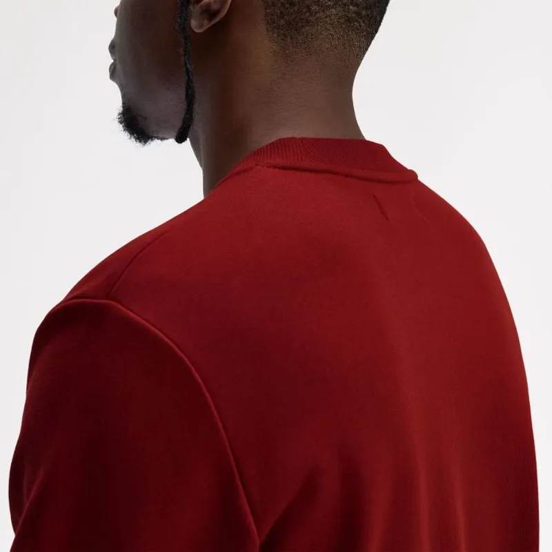 Fred Perry Sweatshirt - Burnt Red/Sport Green/Navy-3