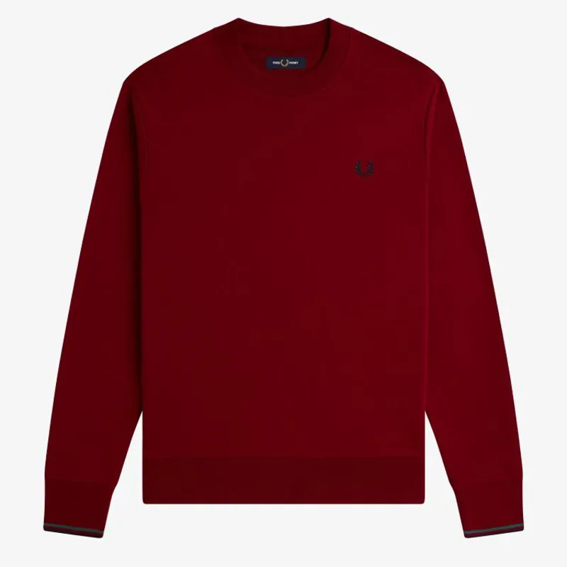 Fred Perry Sweatshirt - Burnt Red/Sport Green/Navy
