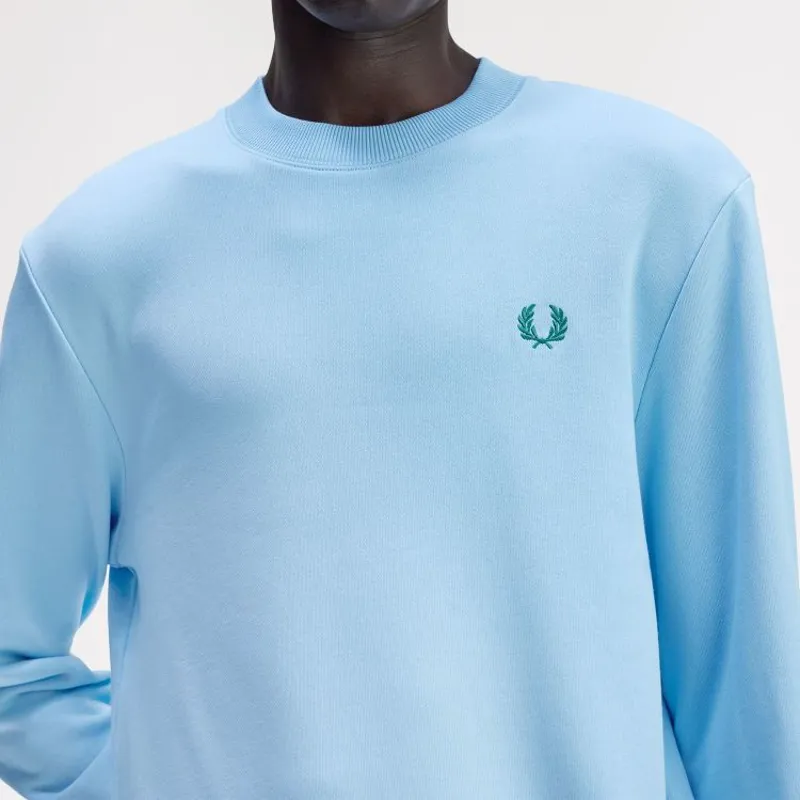 Fred Perry Sweatshirt - Track Blue/Burnt Red/Sport Green-2