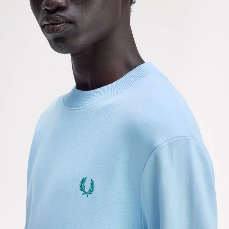 Fred Perry Sweatshirt - Track Blue/Burnt Red/Sport Green-3