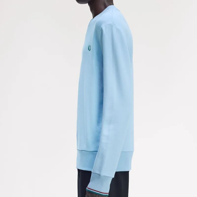 Fred Perry Sweatshirt - Track Blue/Burnt Red/Sport Green-4