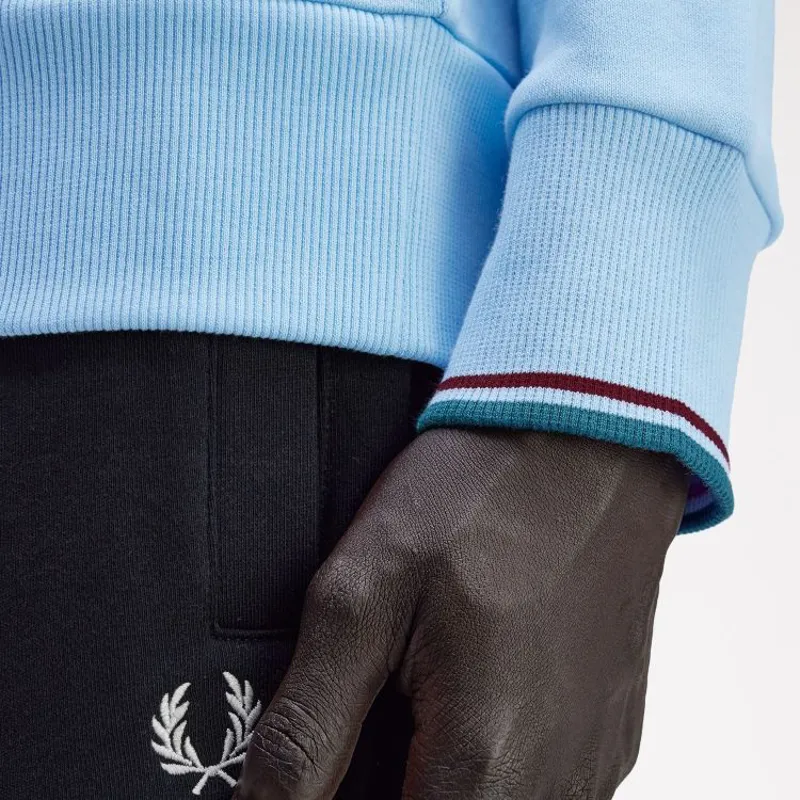 Fred Perry Sweatshirt - Track Blue/Burnt Red/Sport Green-5