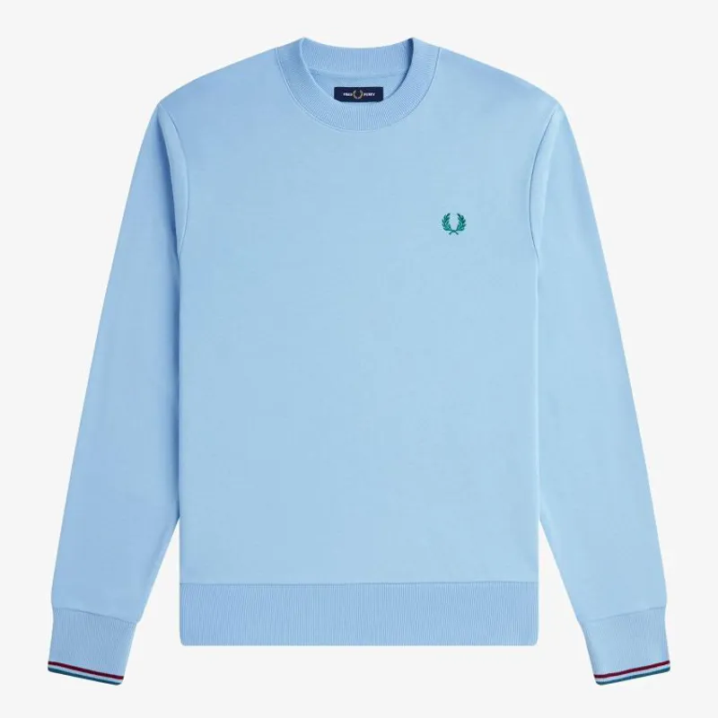 Fred Perry Sweatshirt - Track Blue/Burnt Red/Sport Green