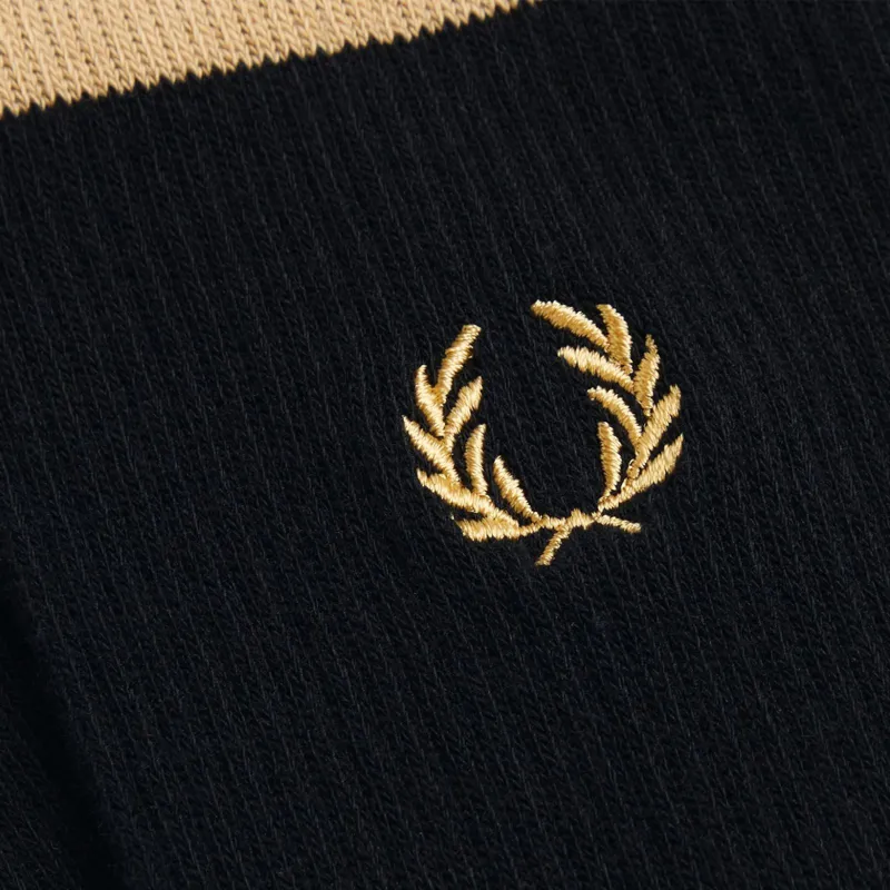 Fred Perry Tipped Sports Sock - Black/Champagne-1