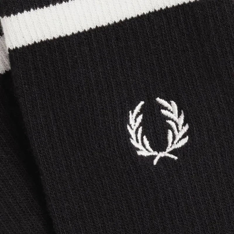 Fred Perry Tipped Sports Socks - Black/Snow White-1
