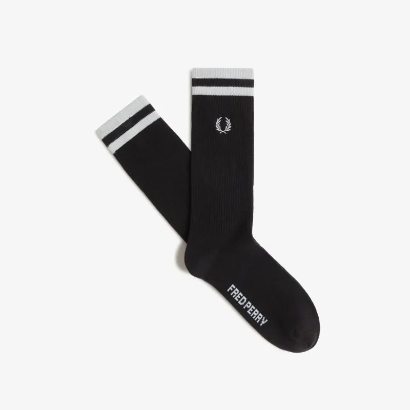 Fred Perry Tipped Sports Socks - Black/Snow White