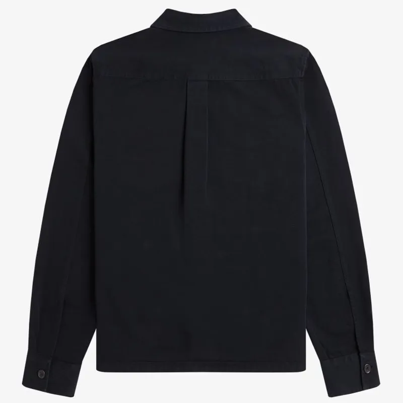 Fred Perry Twill Overshirt - Black-1