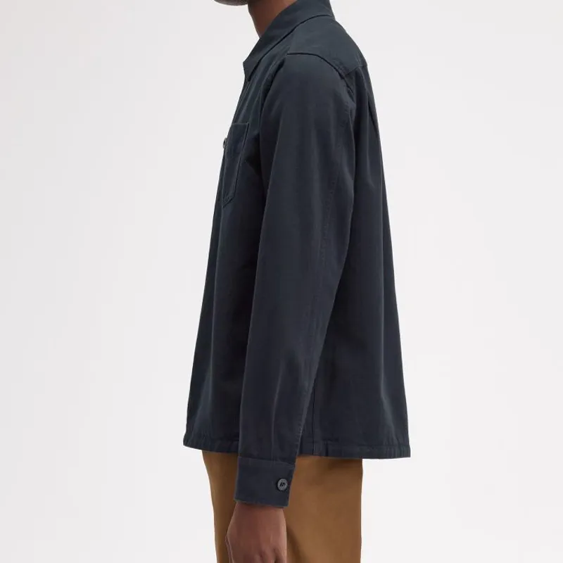 Fred Perry Twill Overshirt - Navy-3