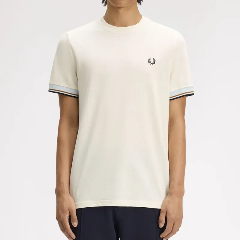 Fred Perry Twin Tipped Cuff T-Shirt - Ecru-2