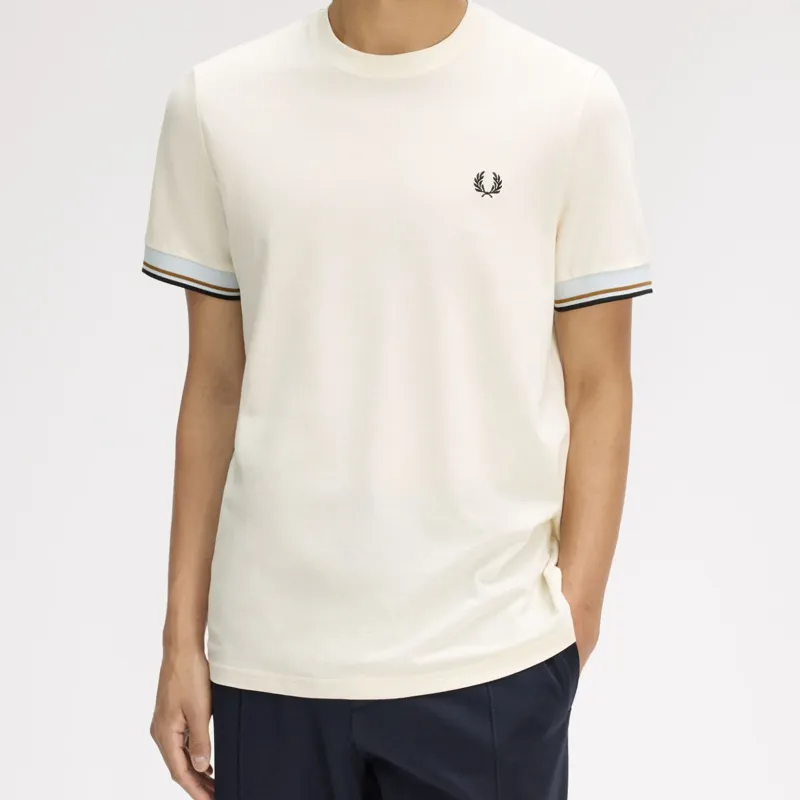 Fred Perry Twin Tipped Cuff T-Shirt - Ecru-4