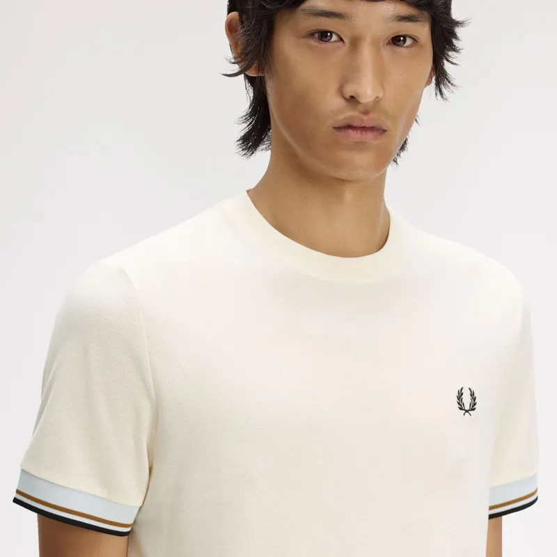 Fred Perry Twin Tipped Cuff T-Shirt - Ecru-5