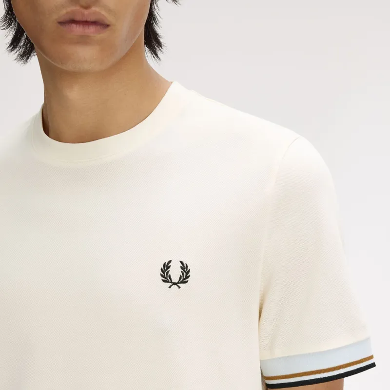 Fred Perry Twin Tipped Cuff T-Shirt - Ecru-6