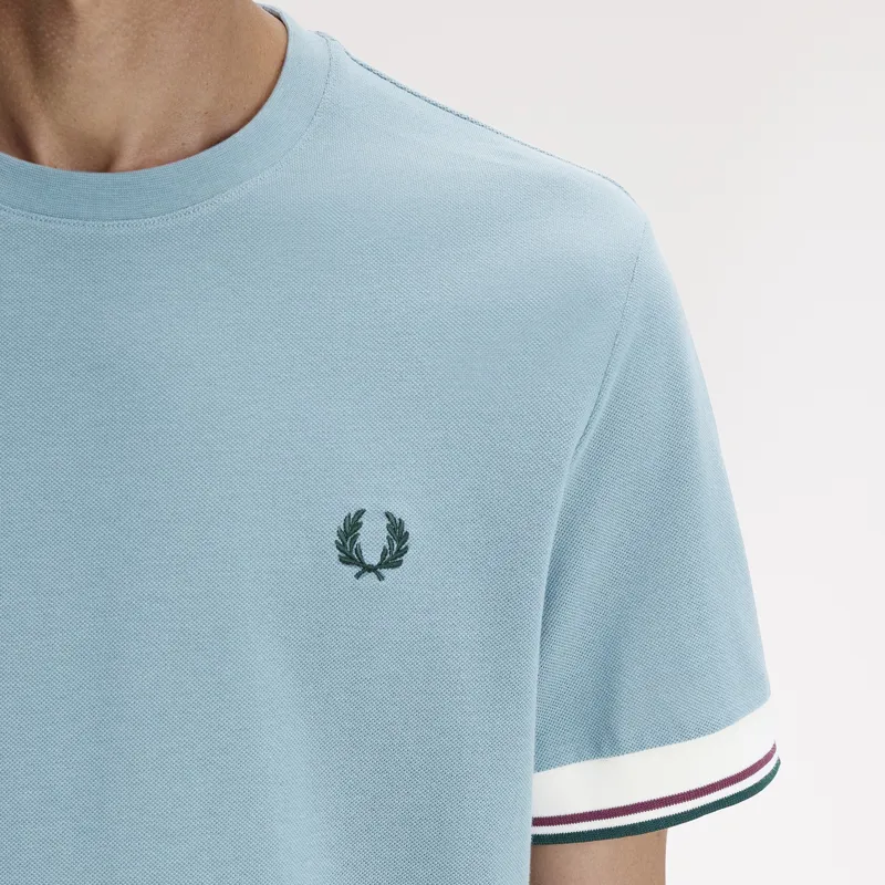 Fred Perry Twin Tipped Cuff T-Shirt - Stockport Blue-3