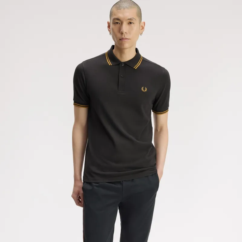 Fred Perry Twin Tipped Polo Shirt M3600 - Anchor Grey/Golden-3