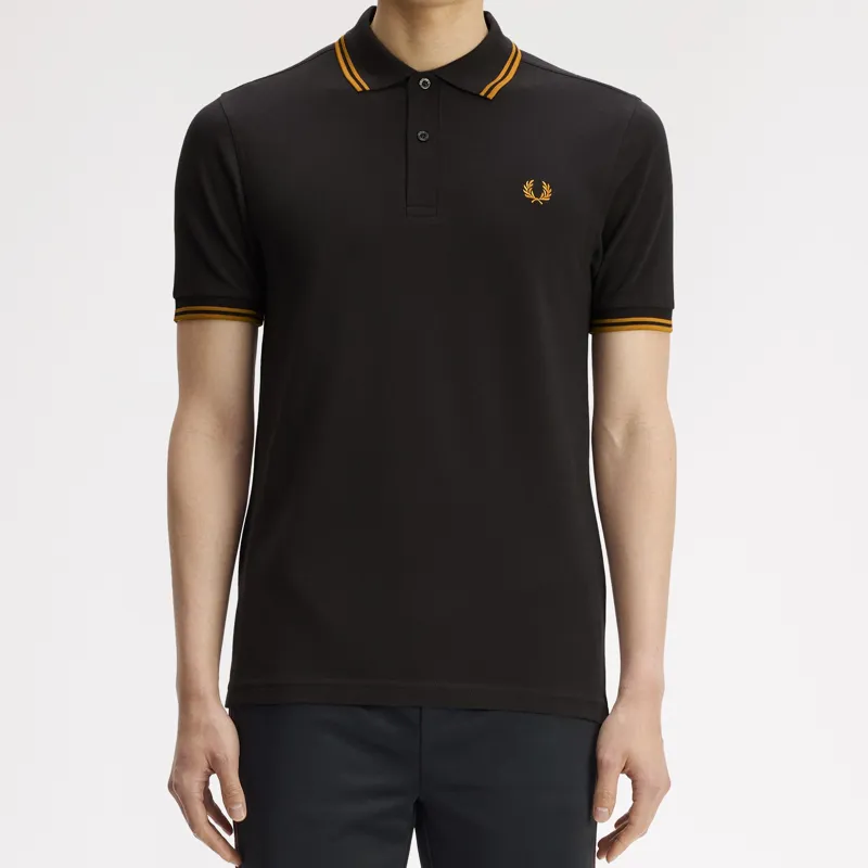 Fred Perry Twin Tipped Polo Shirt M3600 - Anchor Grey/Golden-7