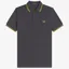 Fred Perry Twin Tipped Polo Shirt M3600 - Anchor Grey/Tennis Ball Yellow
